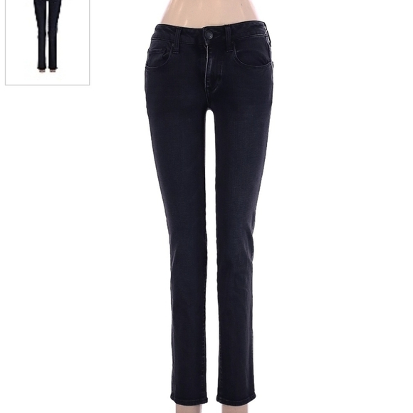 American Eagle AEO Black Skinny Jeans Super Stretch 4Times Women's 2 Fitted EUC - Picture 1 of 8